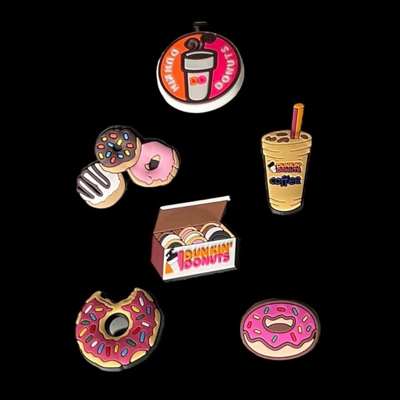 6 New Shoe Charms for Clogs or Crocs Dunkin Donuts Coffee Donuts Food NWOTs - Picture 4 of 4
